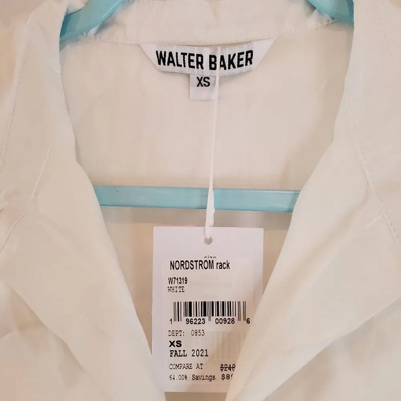 Walter Baker Collared Tara Puff Sleeve Shirt Dress White - Picture 6 of 11